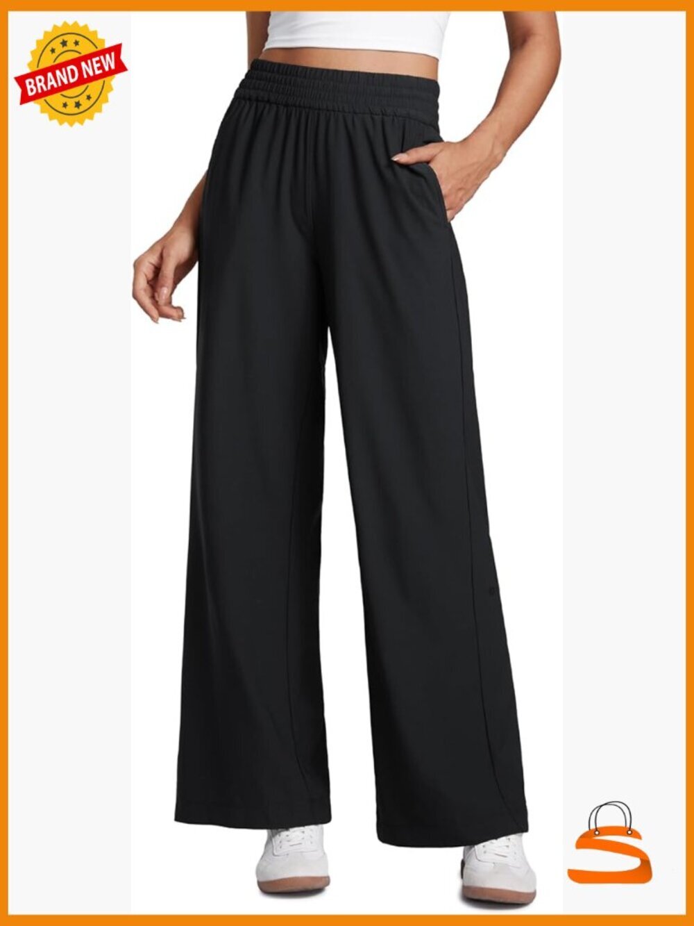 Lightweight Wide Leg Pants - Flowy Travel Work Loose Fit Summer 30"